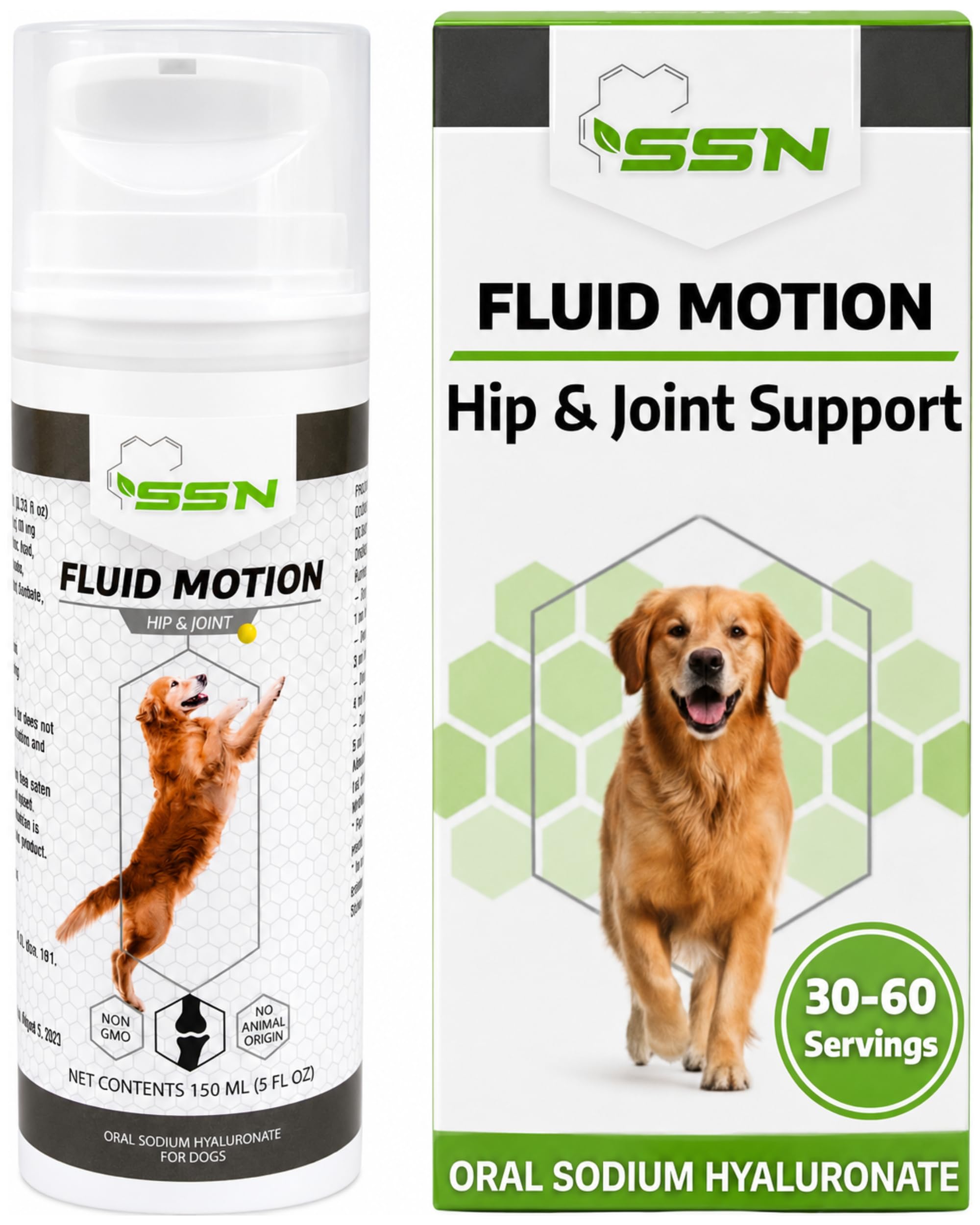 Sound Science Fluid Motion bottle shows liquid joint support for dogs.