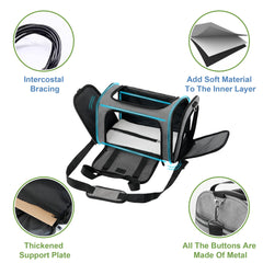 Soundy large cat carrier breathable mesh windows provide airflow and visibility