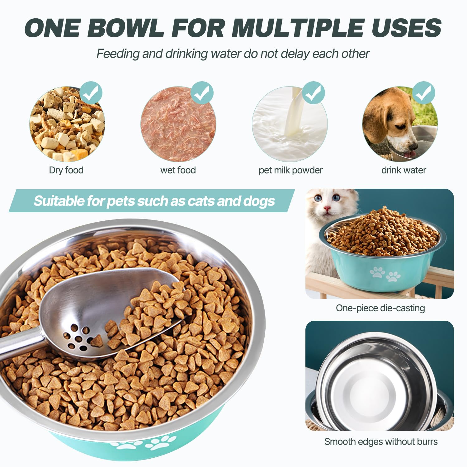SOUXU insulated design dog bowl, 29 oz capacity, helps maintain temps for longer meals