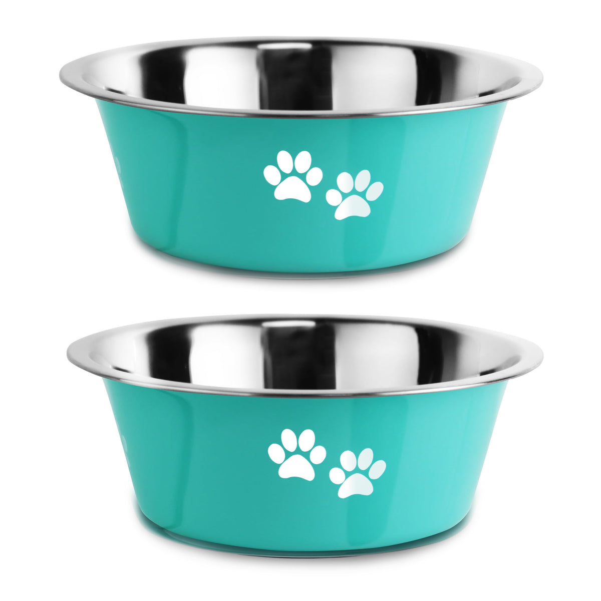 SOUXU stainless steel dog bowl green top view, 29 oz for daily meals