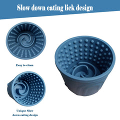 SOV dog slow feeder bowl closeup silicone highlights safe, food-grade material and soft licking surface.