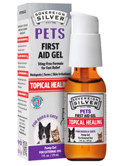 Sovereign Silver PETS First Aid Gel 1oz pump provides fast relief for minor irritations.