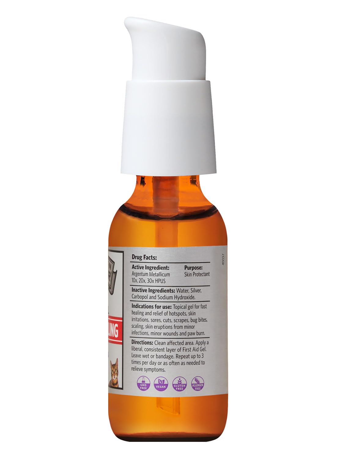 Sovereign Silver PETS First Aid Gel on cat application highlights gentle care.