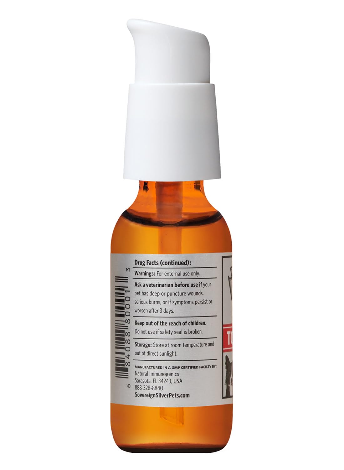 Sovereign Silver PETS First Aid Gel on dog application demonstrates sting-free soothing.