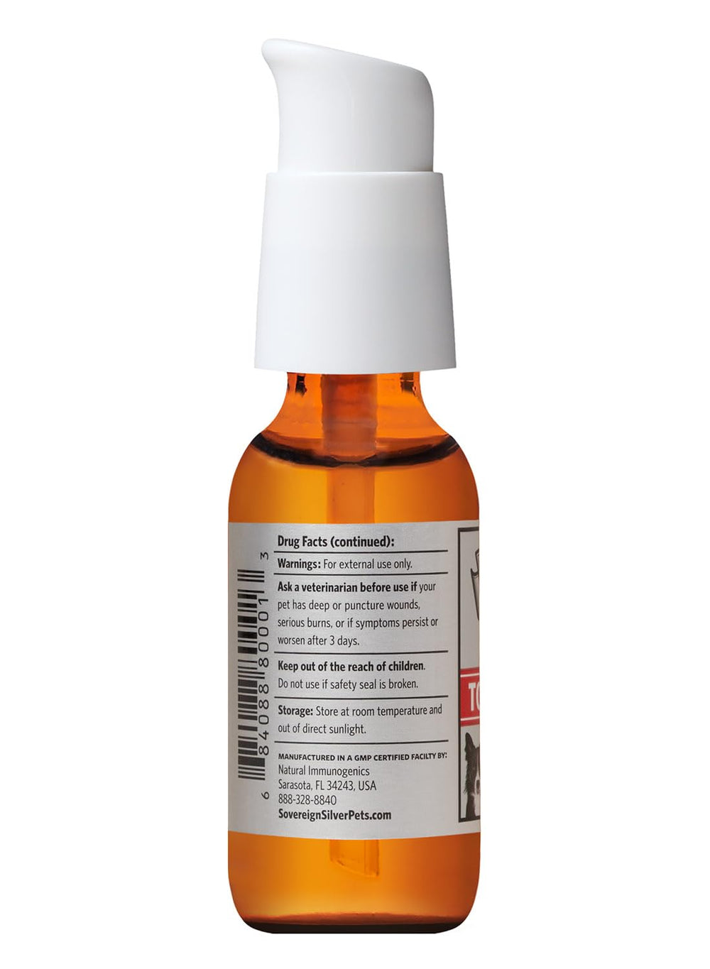Sovereign Silver PETS First Aid Gel on dog application demonstrates sting-free soothing.