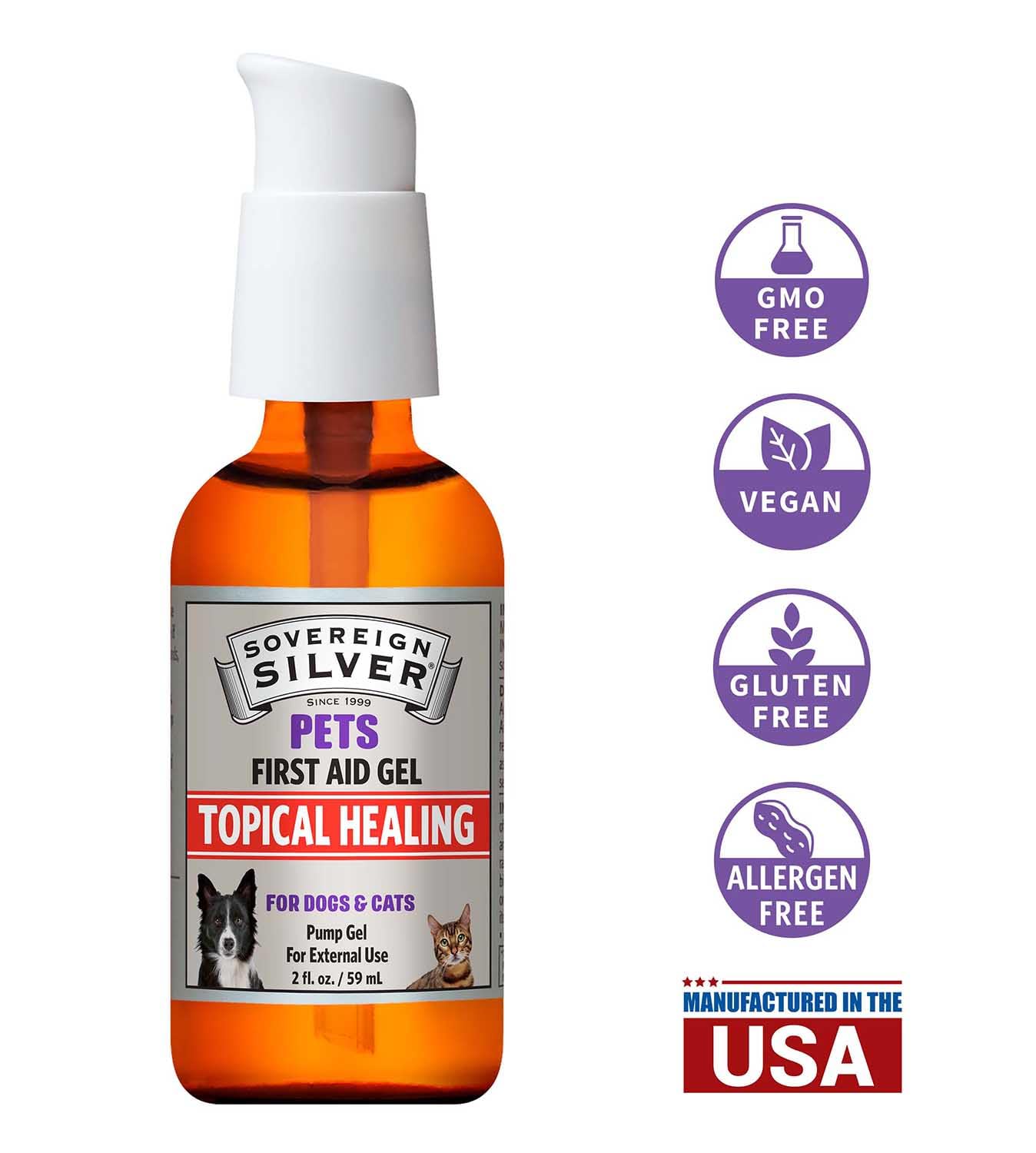 Sovereign Silver Pets First Aid Gel GMP facility badge conveys trusted production standards