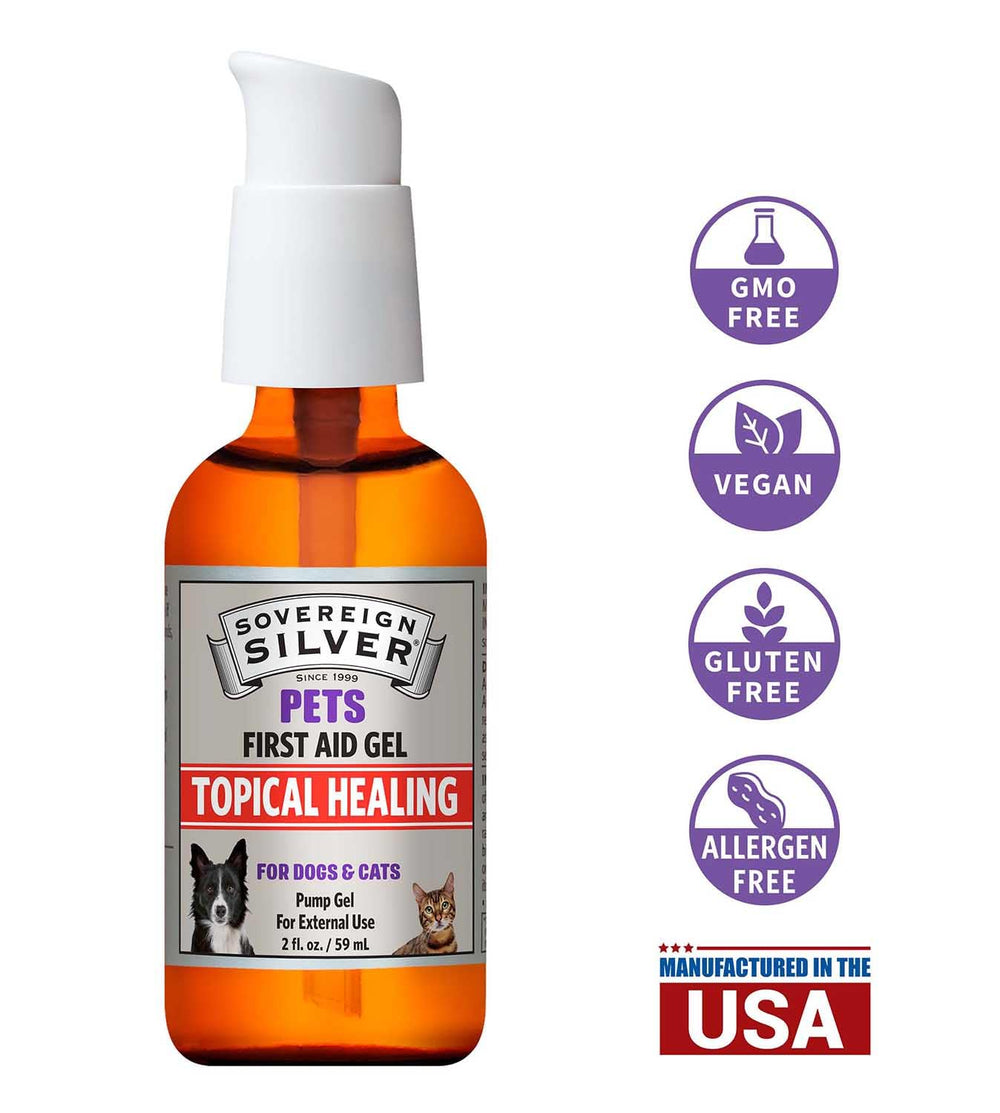 Sovereign Silver Pets First Aid Gel GMP facility badge conveys trusted production standards