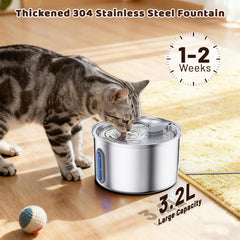 Soxmuc cat fountain with quiet pump keeps peace in homes while pets drink.