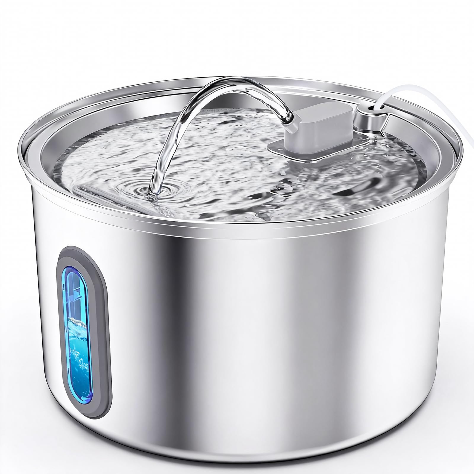 Soxmuc cat water fountain 3.2L stainless steel demonstrates durable hydration for indoor cats.