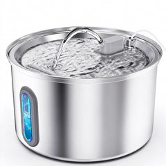 Soxmuc cat water fountain 3.2L stainless steel demonstrates durable hydration for indoor cats.