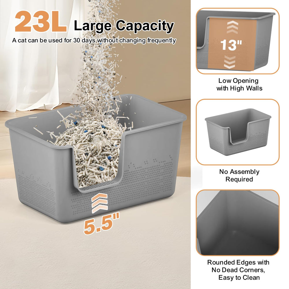 SpaceTime cat litter box dimensions 24-8in L x 11-4in W x 13-0in H fit spaces