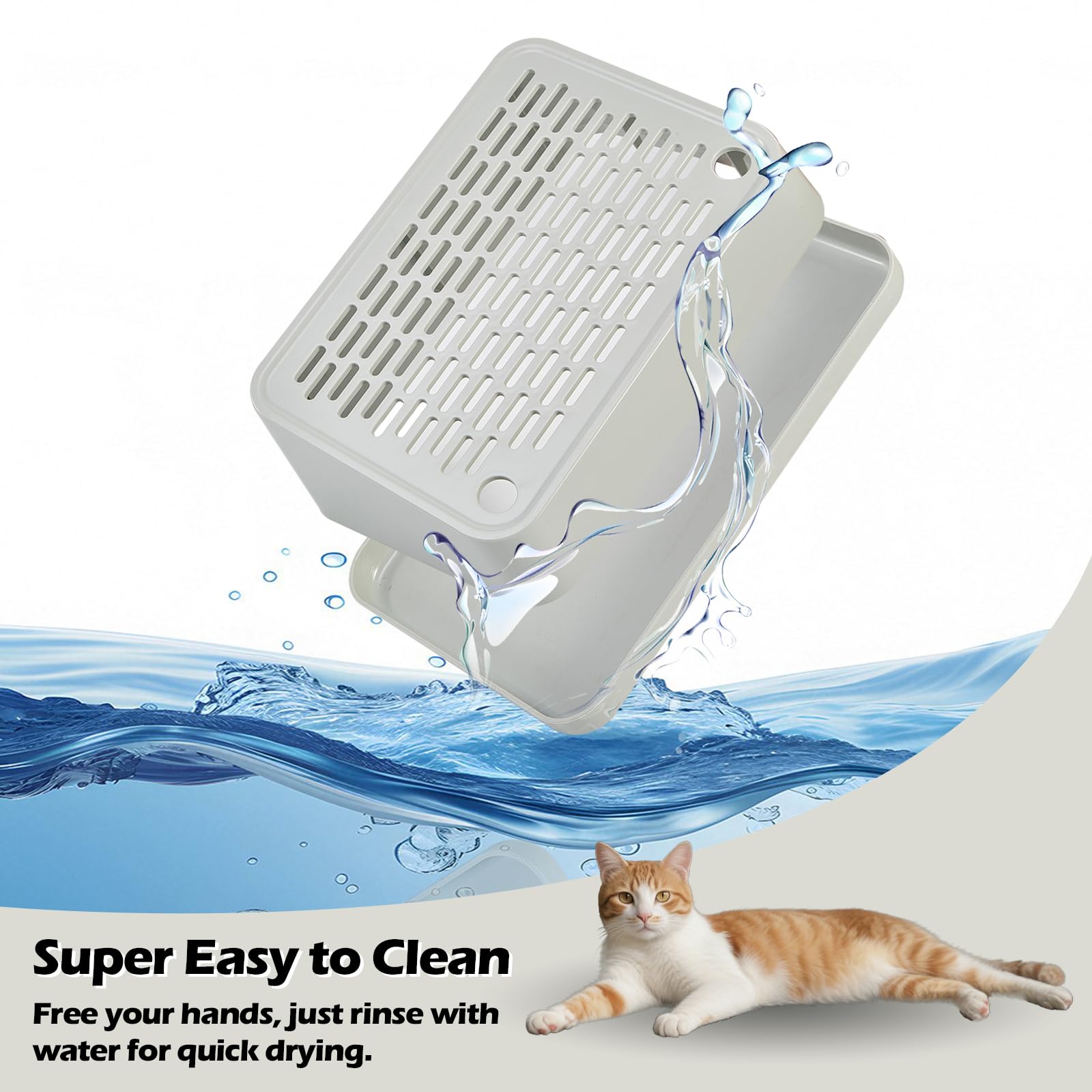 SpaceTime Elevated Cat Litter Mat floor protection shields floors from spills.