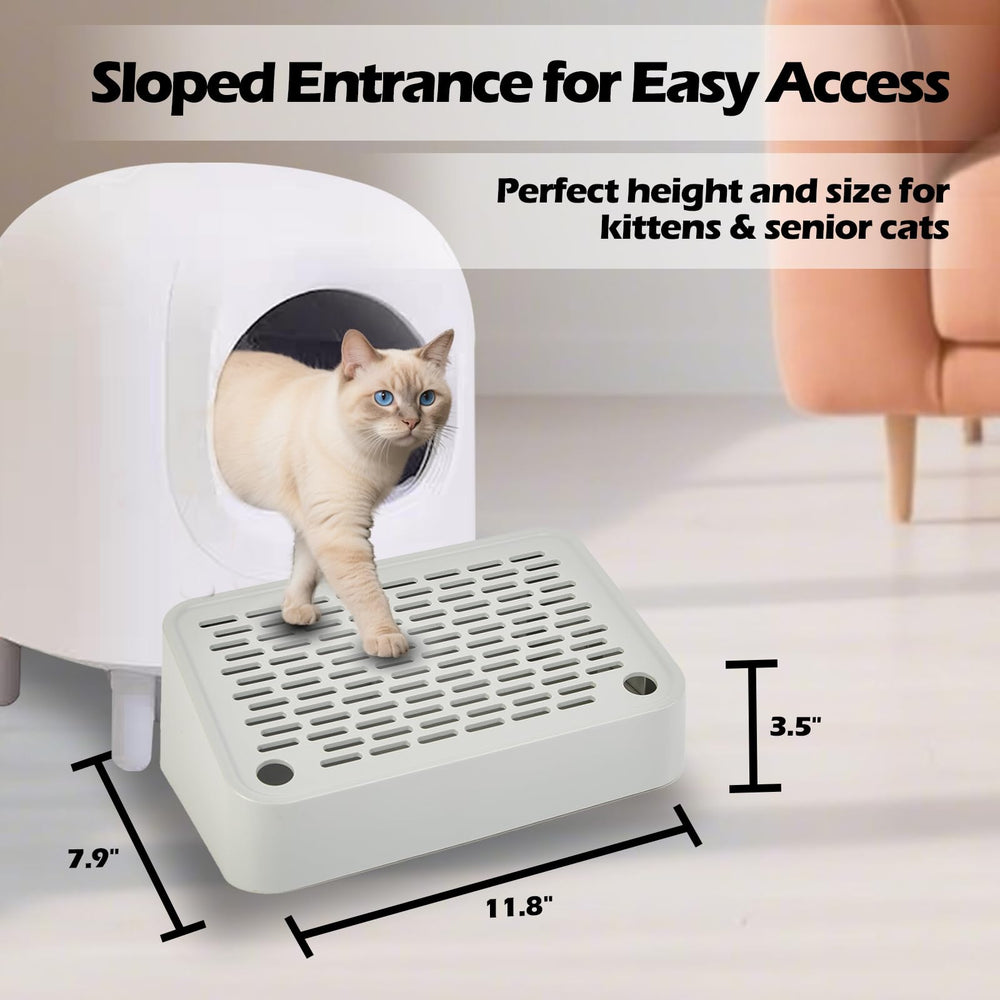 SpaceTime Elevated Cat Litter Mat textured surface traps debris on paws.