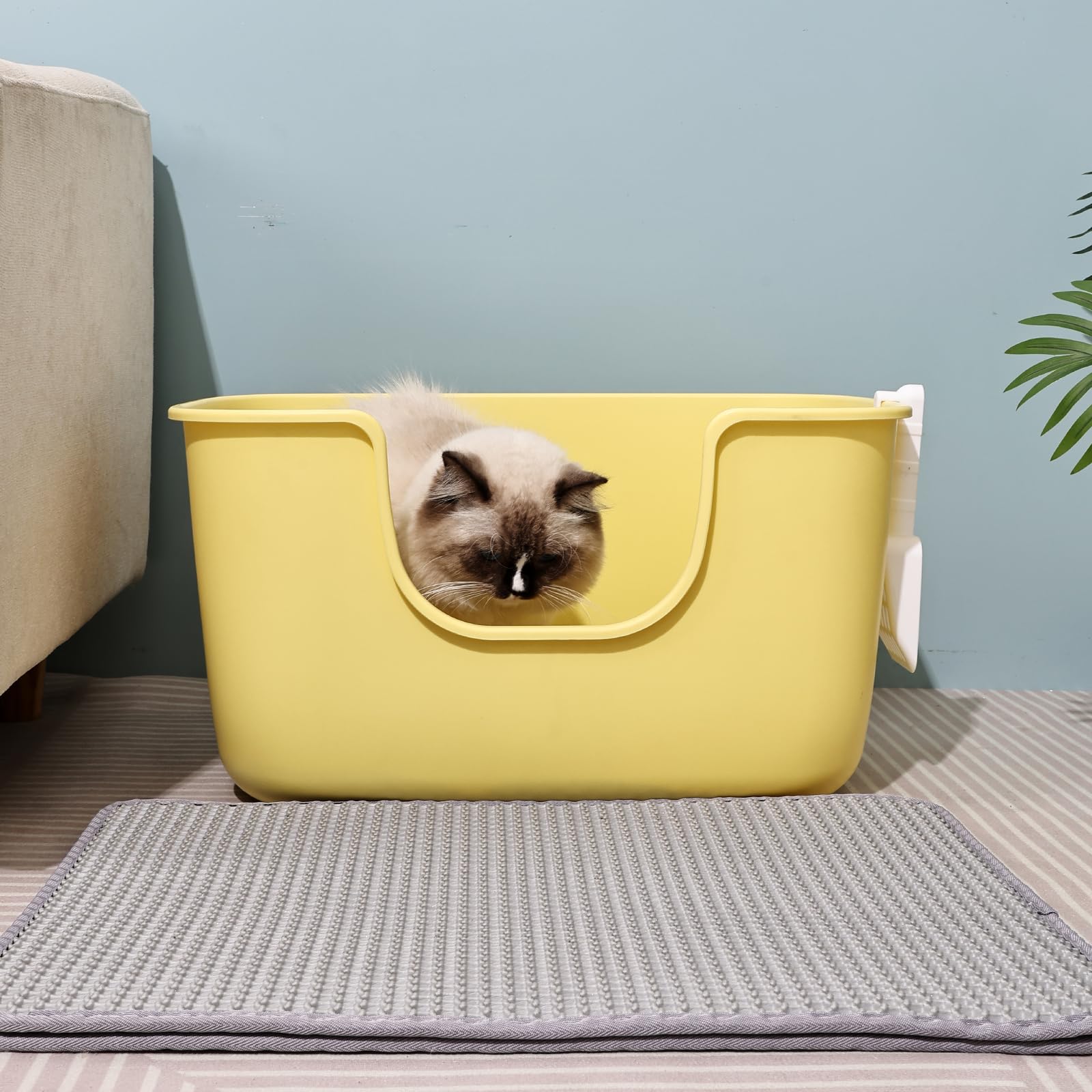 SpaceTime extra large litter box shows dimensions for easy placement.