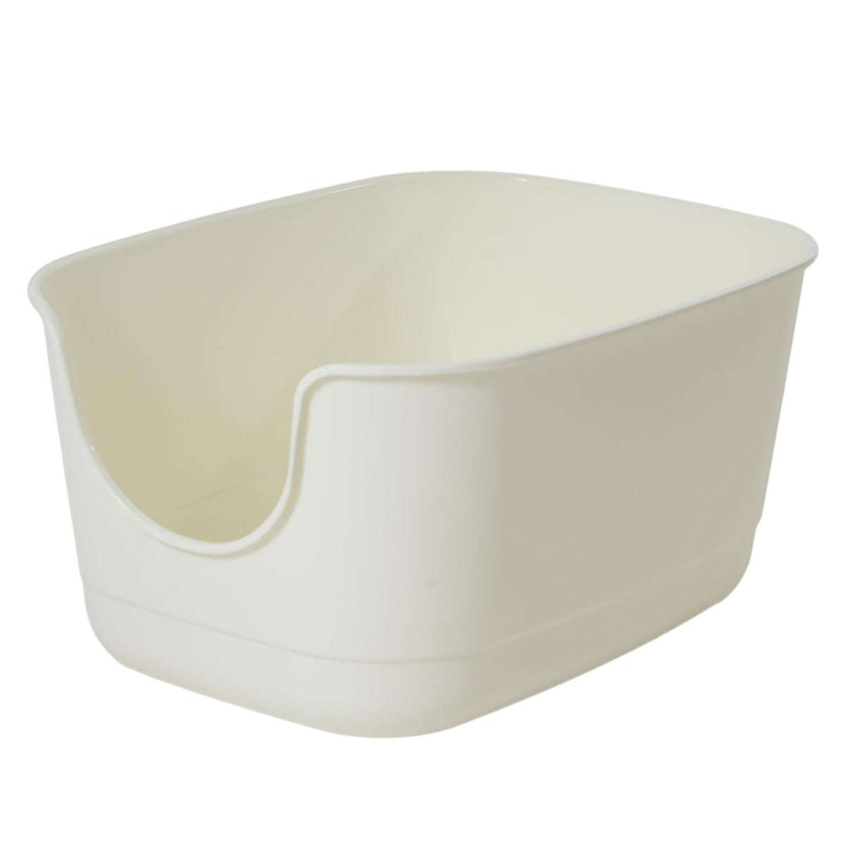 SpaceTime Extra Large Litter Box high-sides front view prevents spills.