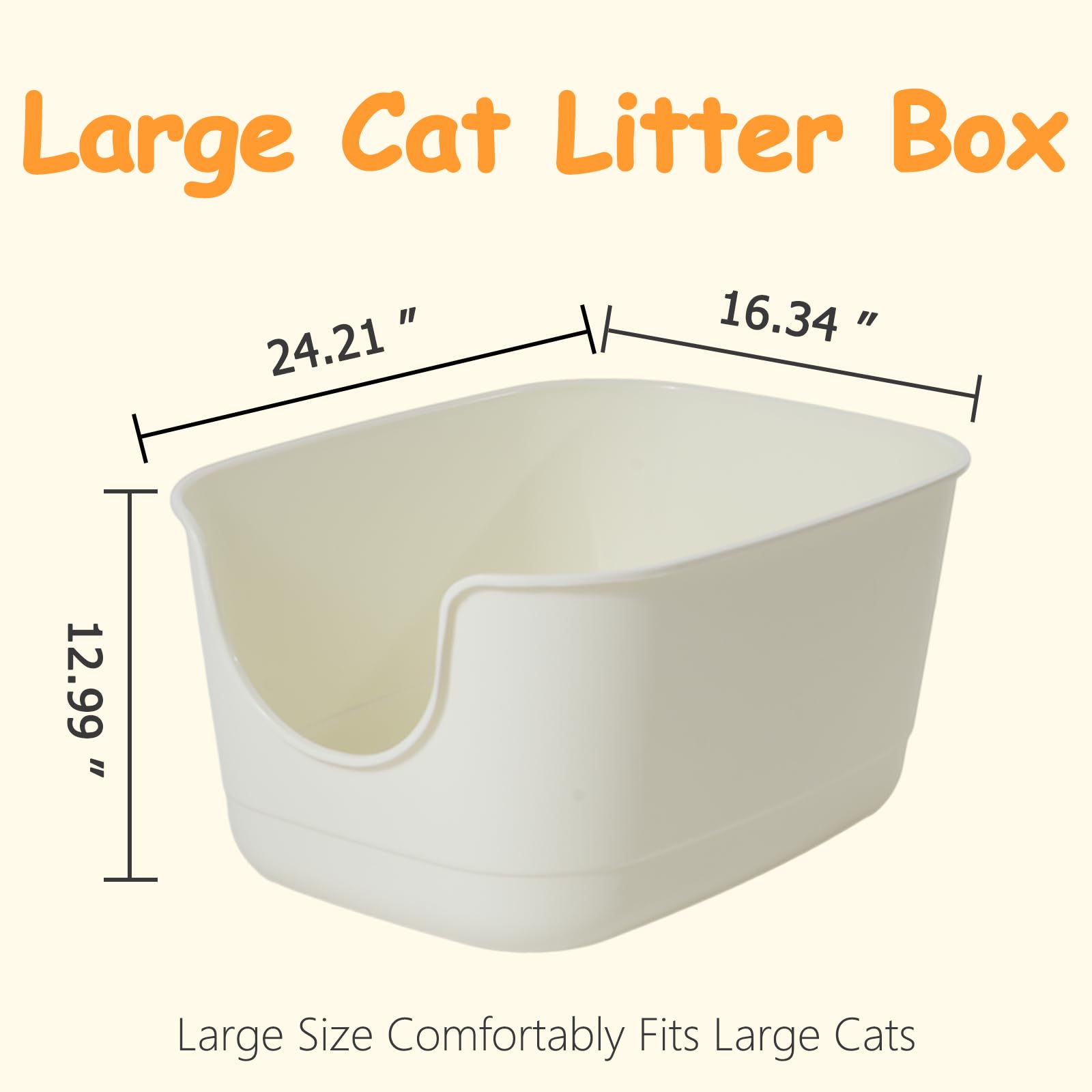 SpaceTime white litter box with high sides contains mess.