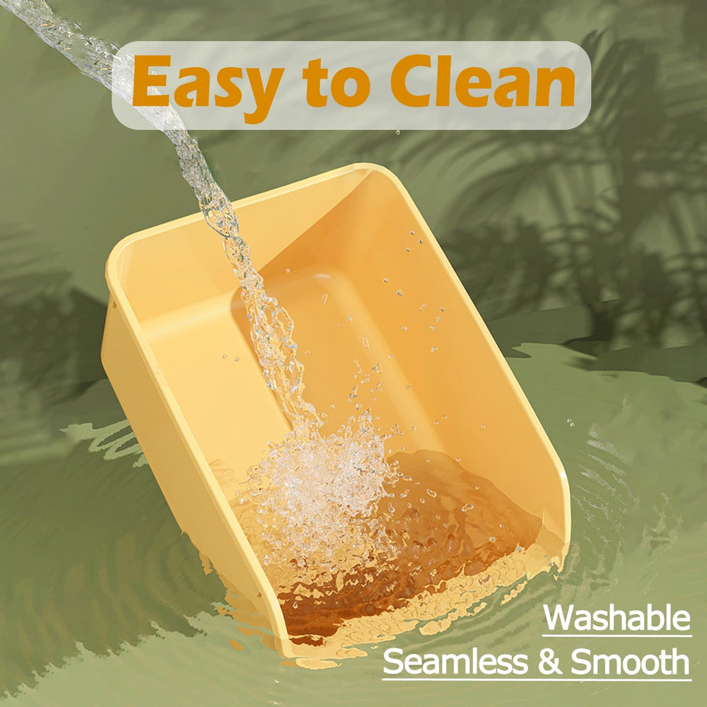 SpaceTime Large Cat Litter Box Grey anti-diffusion design minimizes litter scatter.