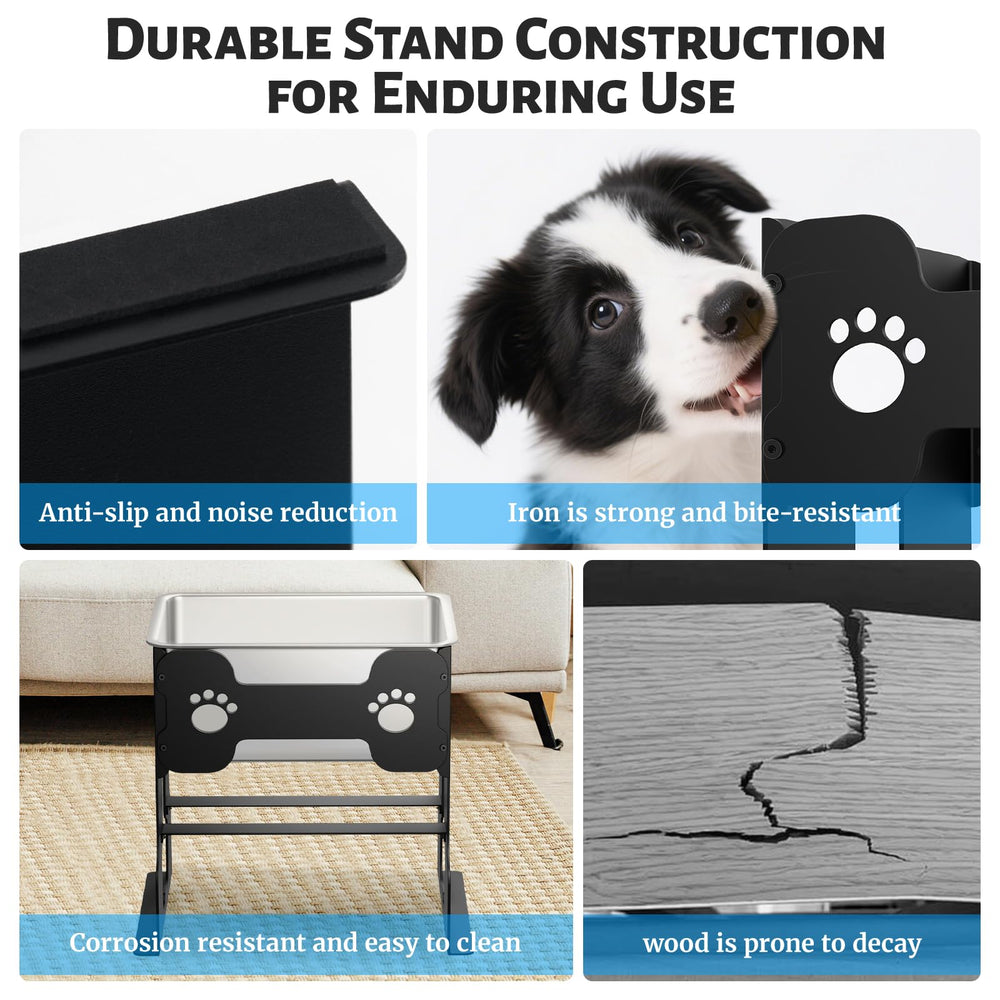 Spacnom non-slip stand prevents tipping for rowdy dogs and spills.