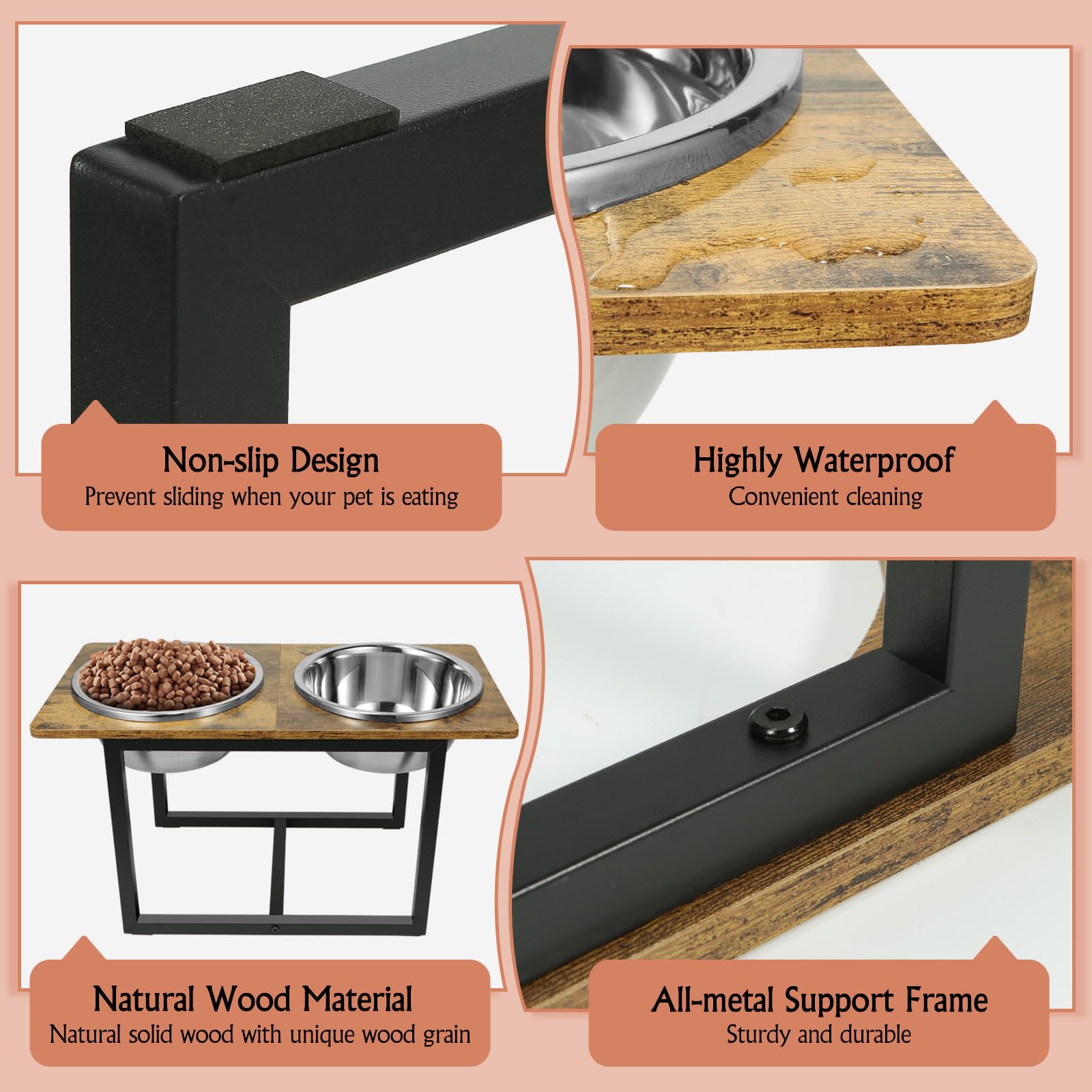 Spacnom stable iron base with non-slip pads minimizes tipping during feeding sessions.
