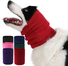 Spajoy calming band front view shows the ear wrap protecting pets during noisy grooming.