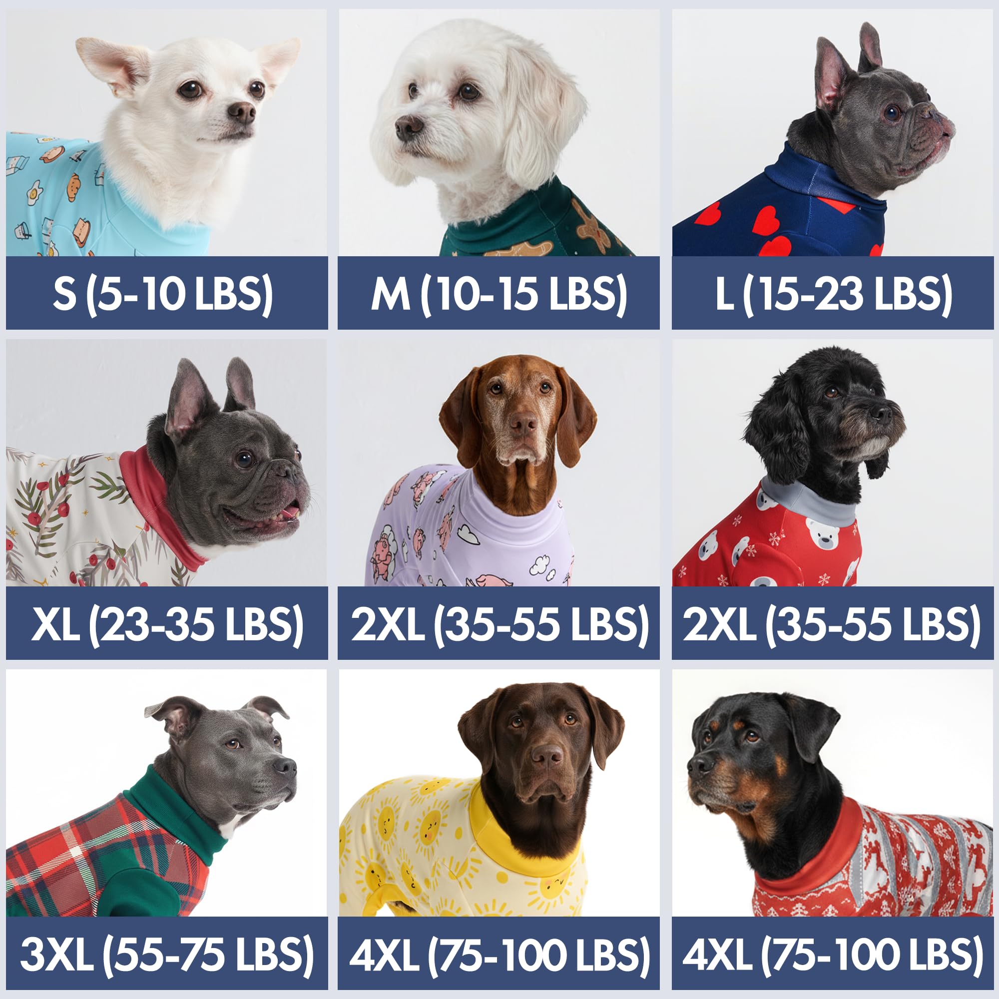 Spark Paws dog Christmas pajama side profile shows 4-way stretch for active dogs.
