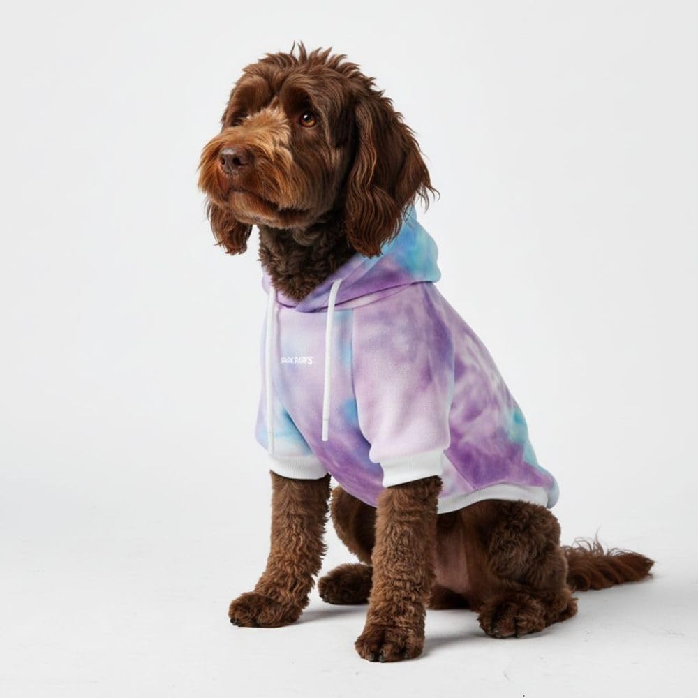 Spark Paws dog hoodie shows butter-stretch fabric for flexible movement during play