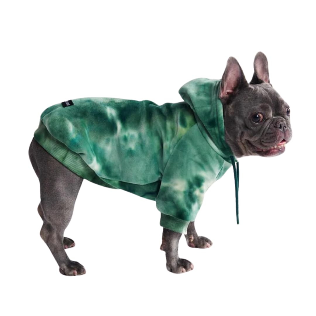 Spark Paws dog hoodie front view highlights cozy warmth and flexible fit