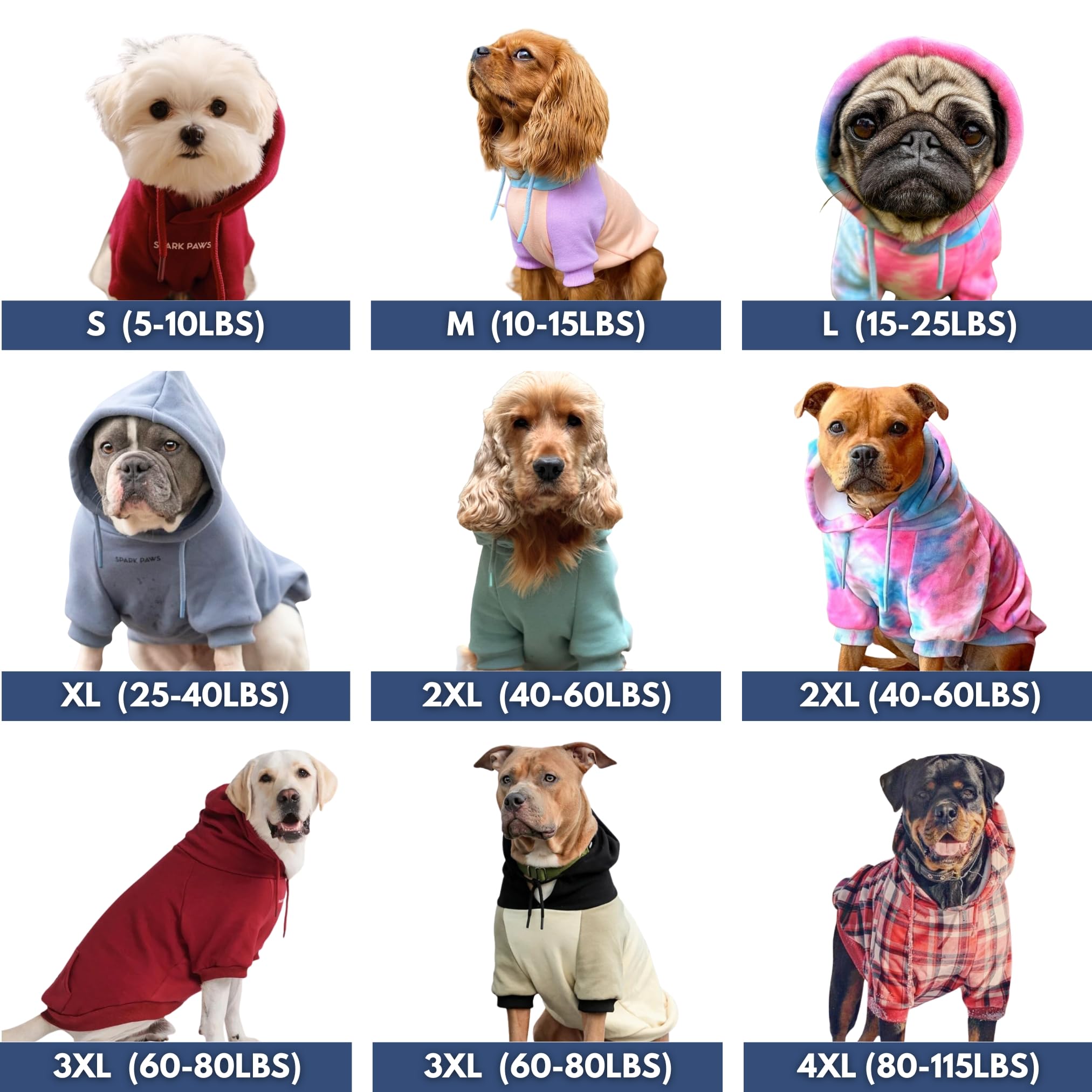 Spark Paws dog hoodie side profile highlights 4-way stretch for mobility