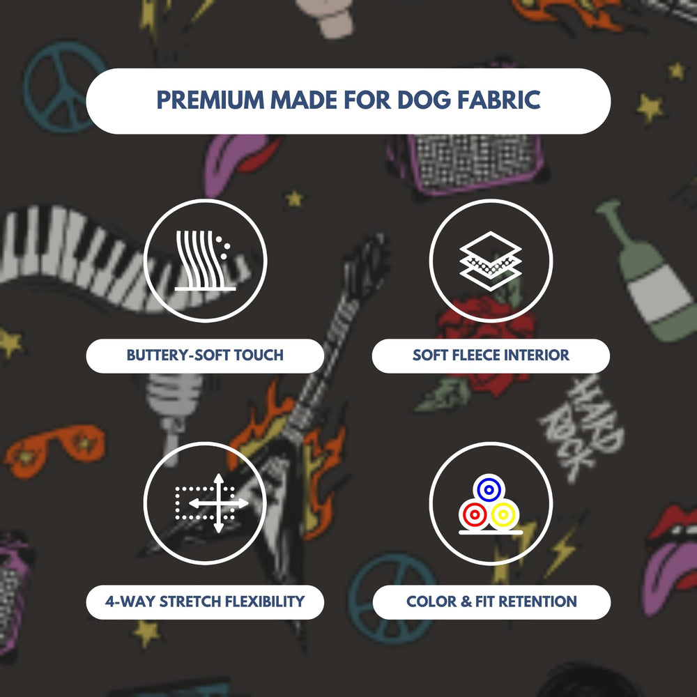 Spark Paws Dog Hoodie size-range-image shows fits from small to large.