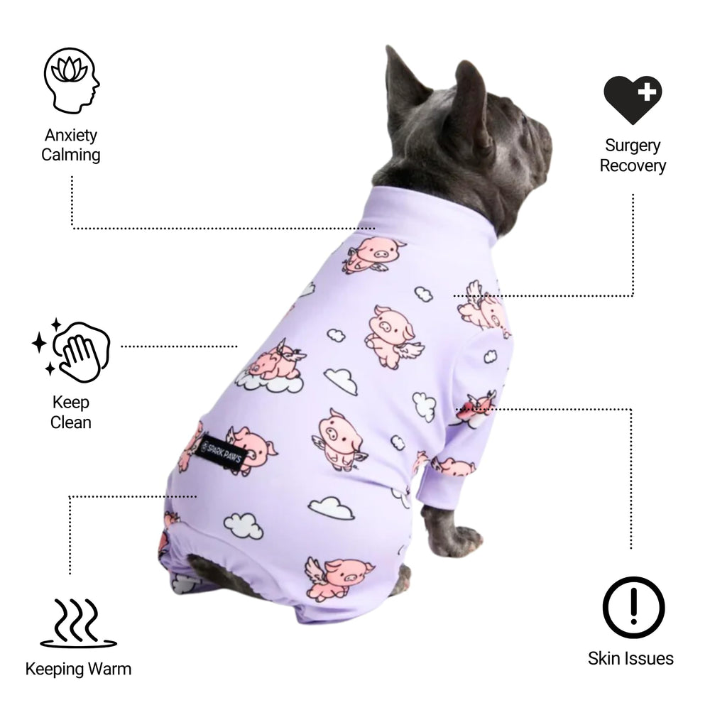 Spark Paws dog pajama interior hug-like lining provides calming security