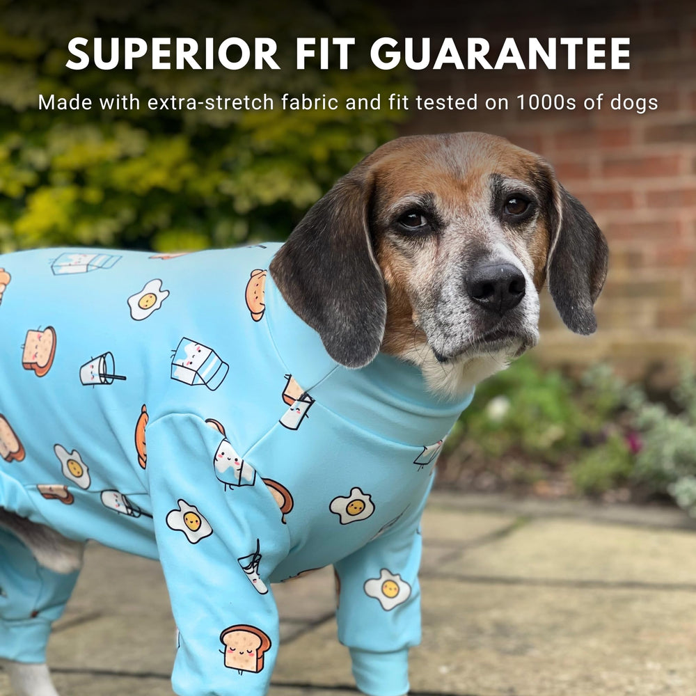 Spark Paws dog pajama durable stitching supports long-lasting wear during nightly use.