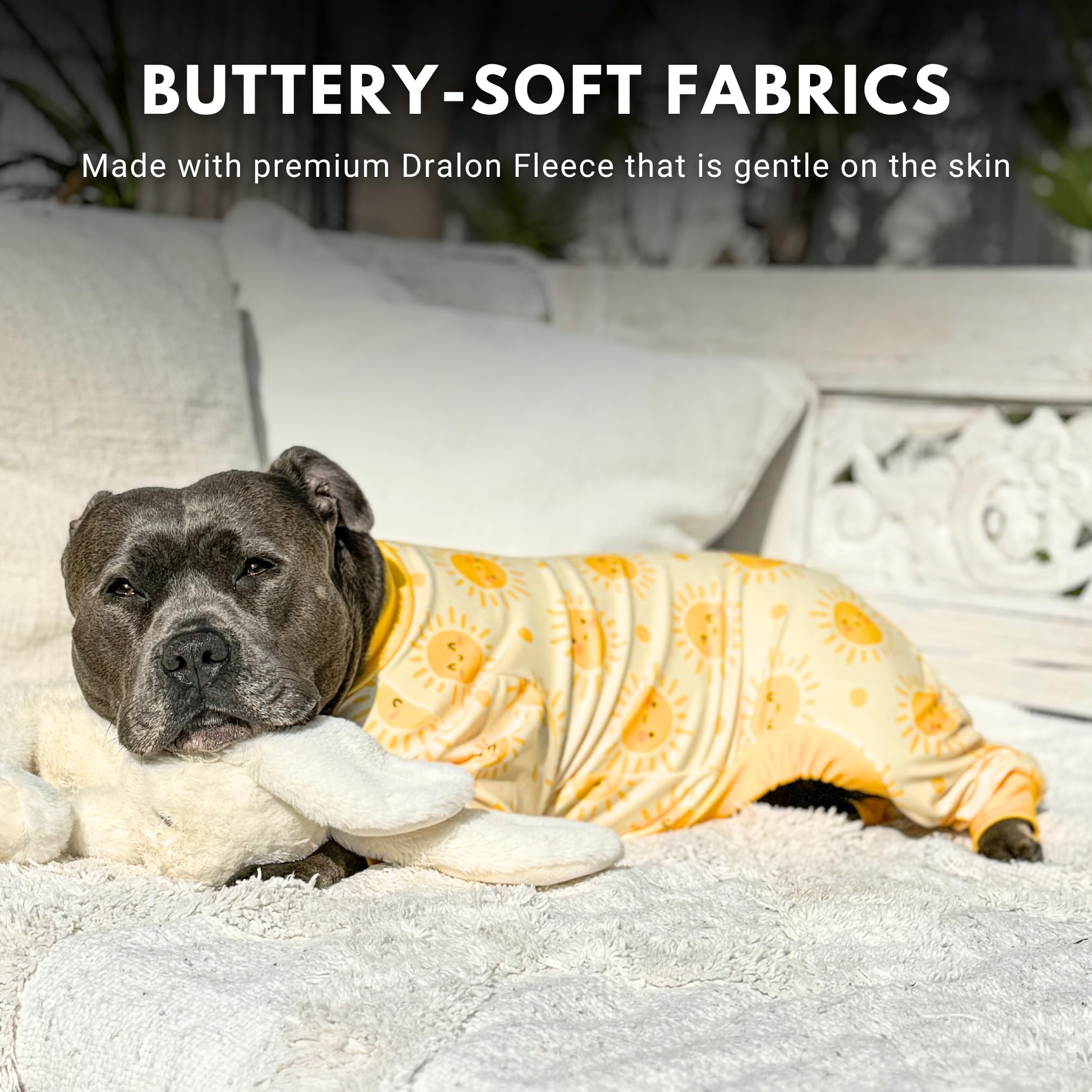 Spark Paws Sunshine M dog pajama durable construction for lasting comfort