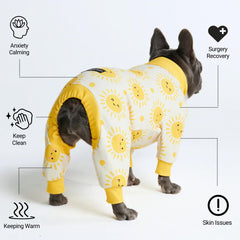 Spark Paws Sunshine M dog pajama inner fleece showing hug-like comfort