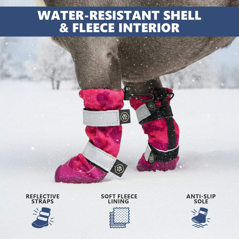 Spark Paws soft fleece lining delivers comfy paws across seasons.