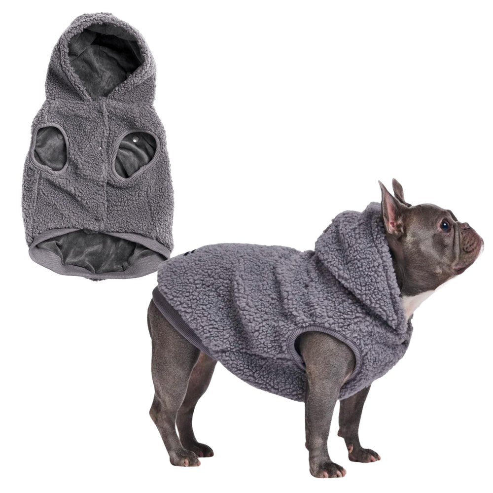 Spark Paws fleece dog jacket front view shows plush warmth for winter walks