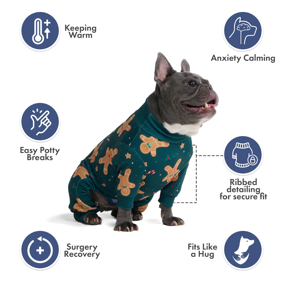 Spark Paws Gingerbread Man Pajama fabric close-up reveals ultra-soft fibers and premium durability