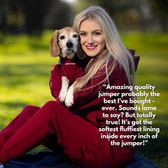 Spark Paws Human Hoodie burgundy ribbed hem adds stylish, durable finish