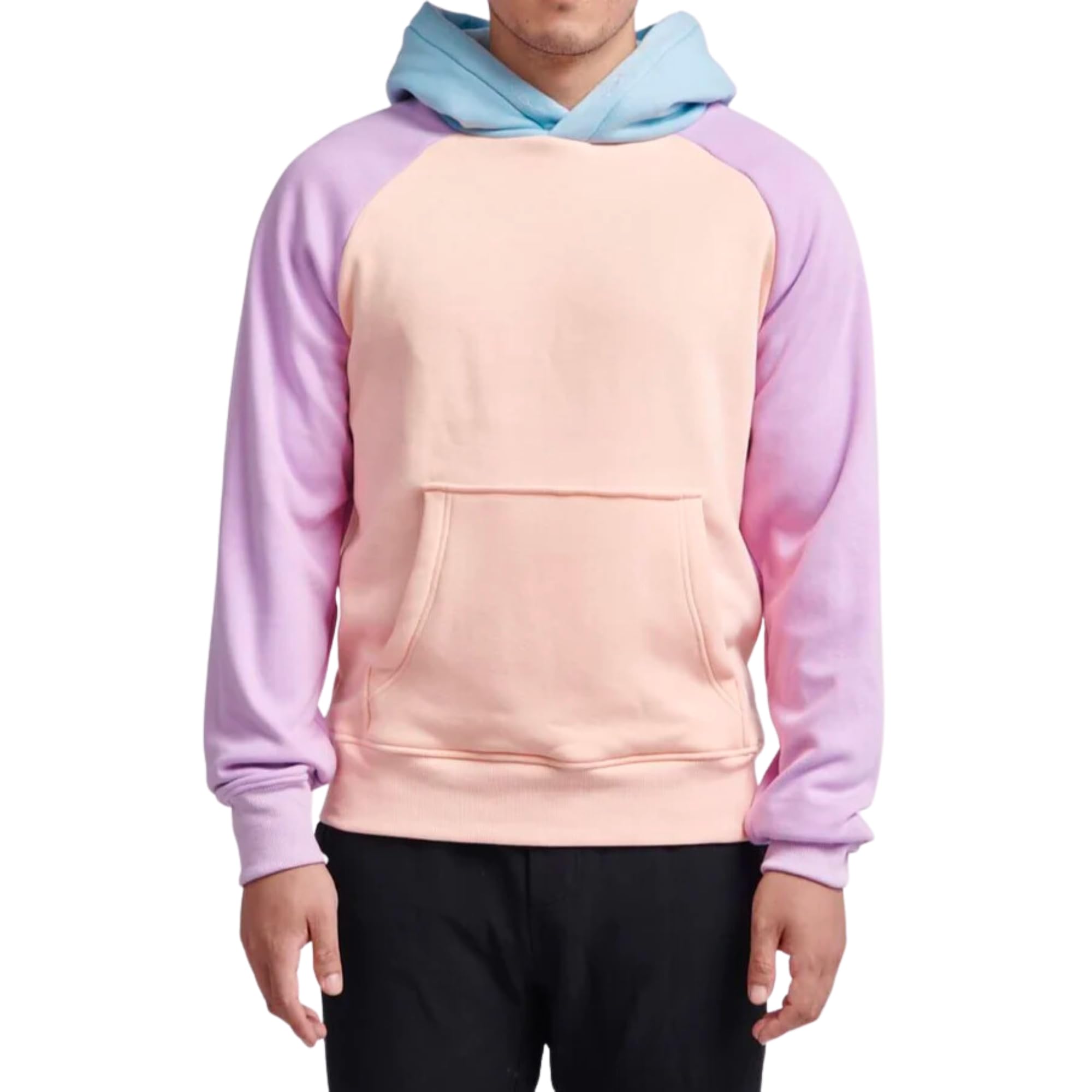 Spark Paws human hoodie cotton candy back view highlights relaxed fit for versatile styling.
