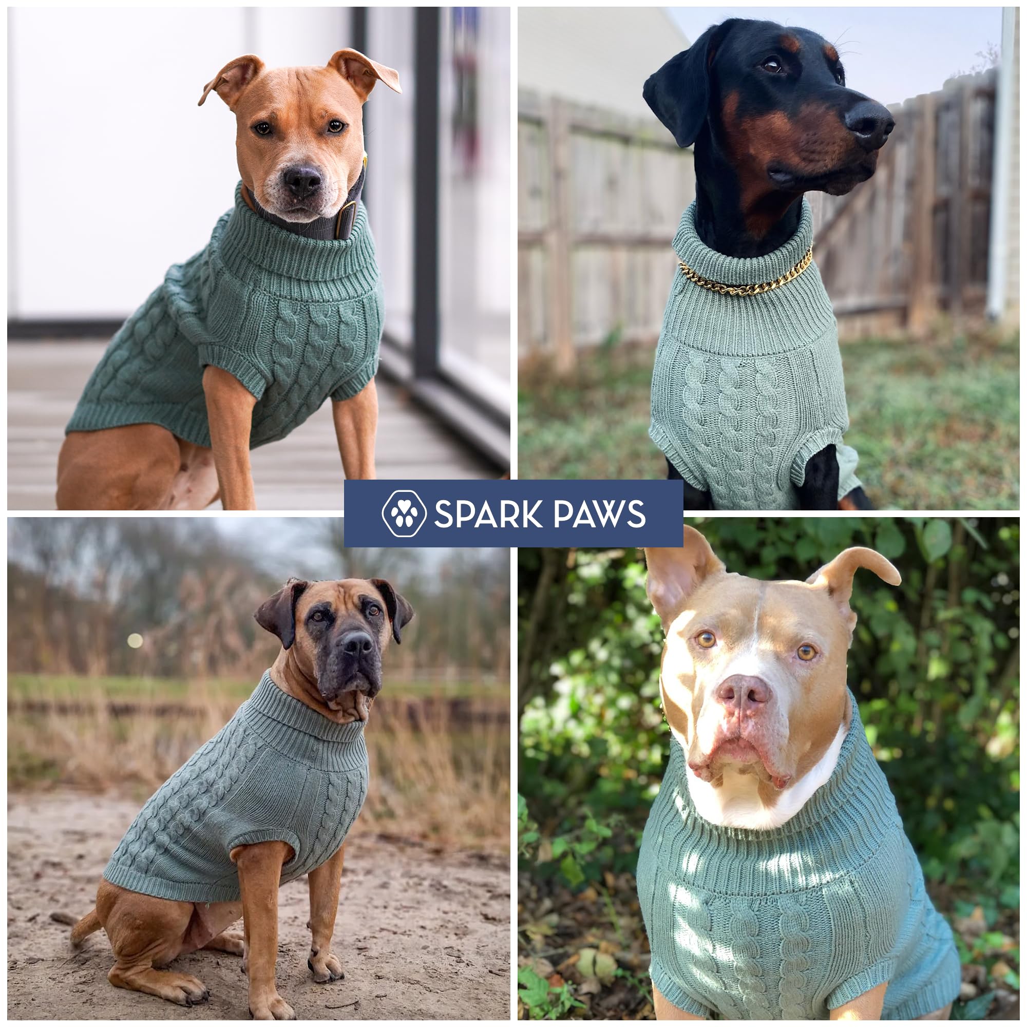 Spark Paws Knit Dog Sweater machine-wash cold and hang dry for longevity
