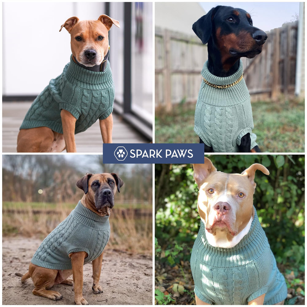 Spark Paws Knit Dog Sweater machine-wash cold and hang dry for longevity