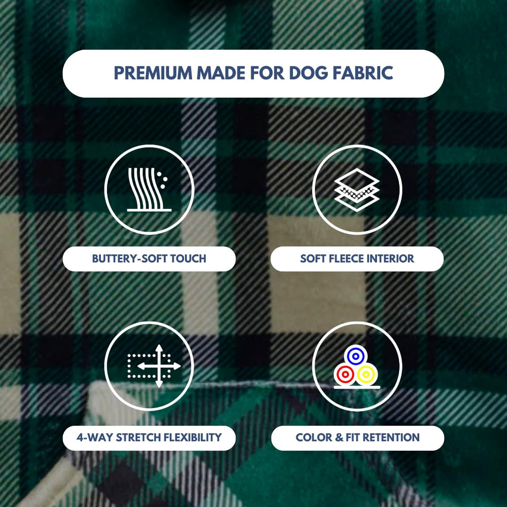 Spark Paws dog hoodie leash opening demonstrates easy harness attachment during walks.