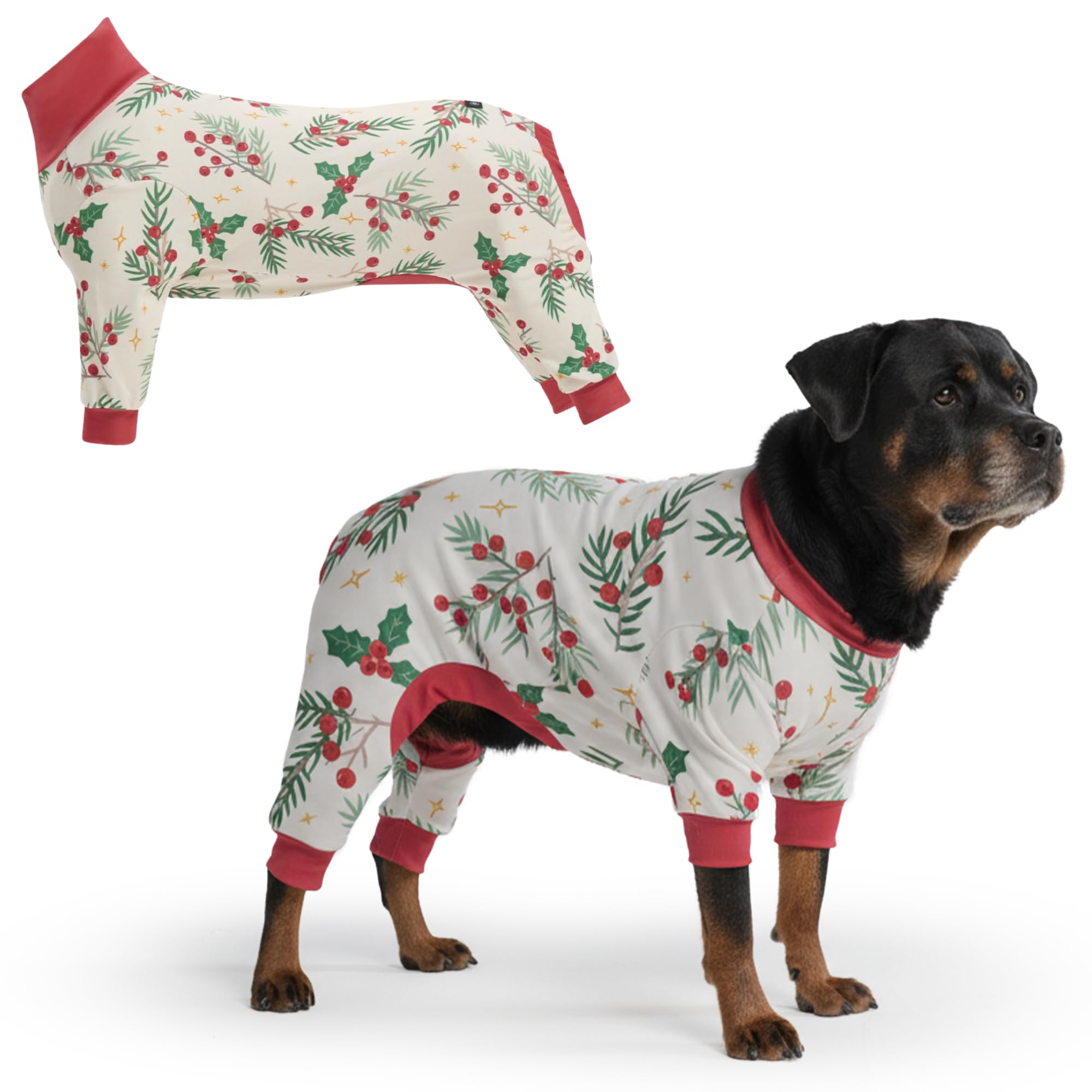 Spark Paws Mistletoe front view shows cozy fit for all breeds