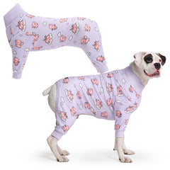 Spark Paws dog pajama front view in purple 3XL for secure, comfy nights.