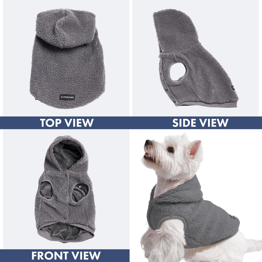 Spark Paws plush fleece inside detail emphasizes soft warmth against cold weather.