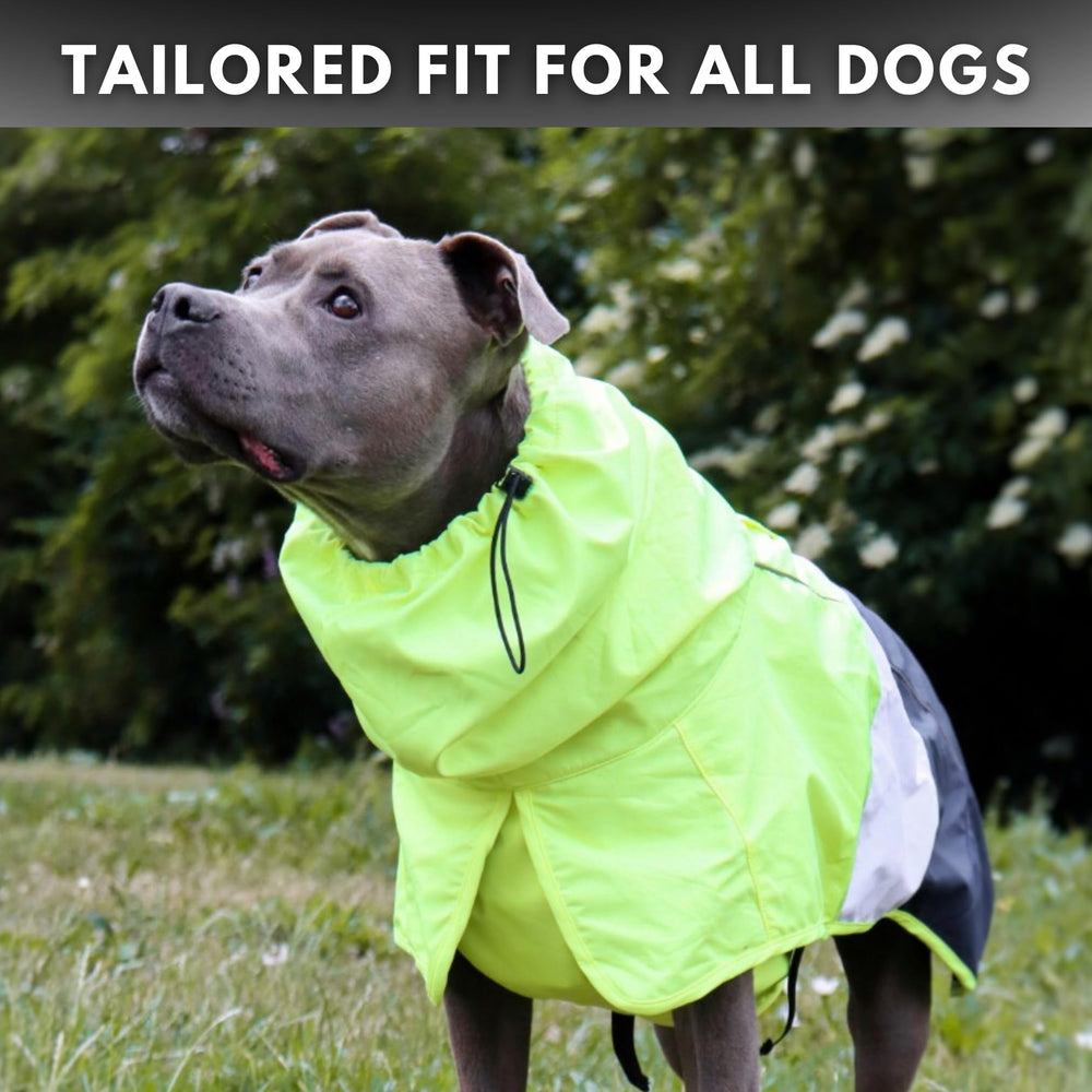 Spark Paws raincoat neck-wrap keeps the neck dry without blocking vision.