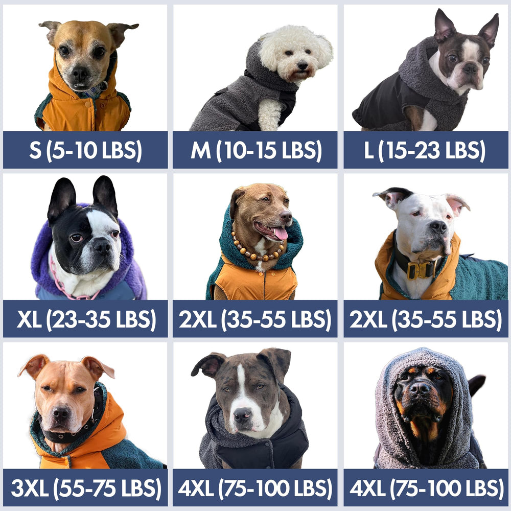 Spark Paws reversible fleece dog jacket back view highlights even coverage for all-day winter wear