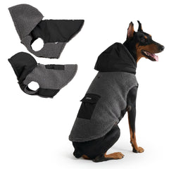 Spark Paws reversible fleece dog jacket front view for cozy winter walks.