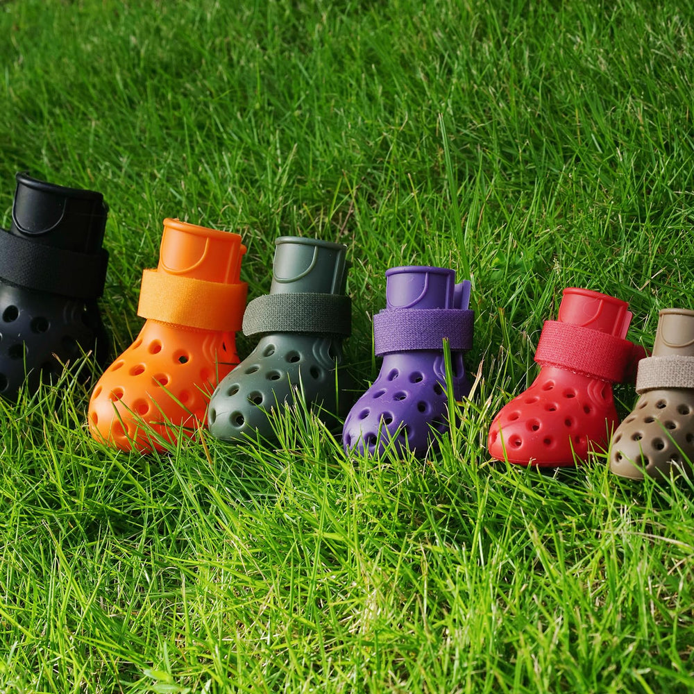 SparkleToppers dog shoes support daily walks on rough terrains.
