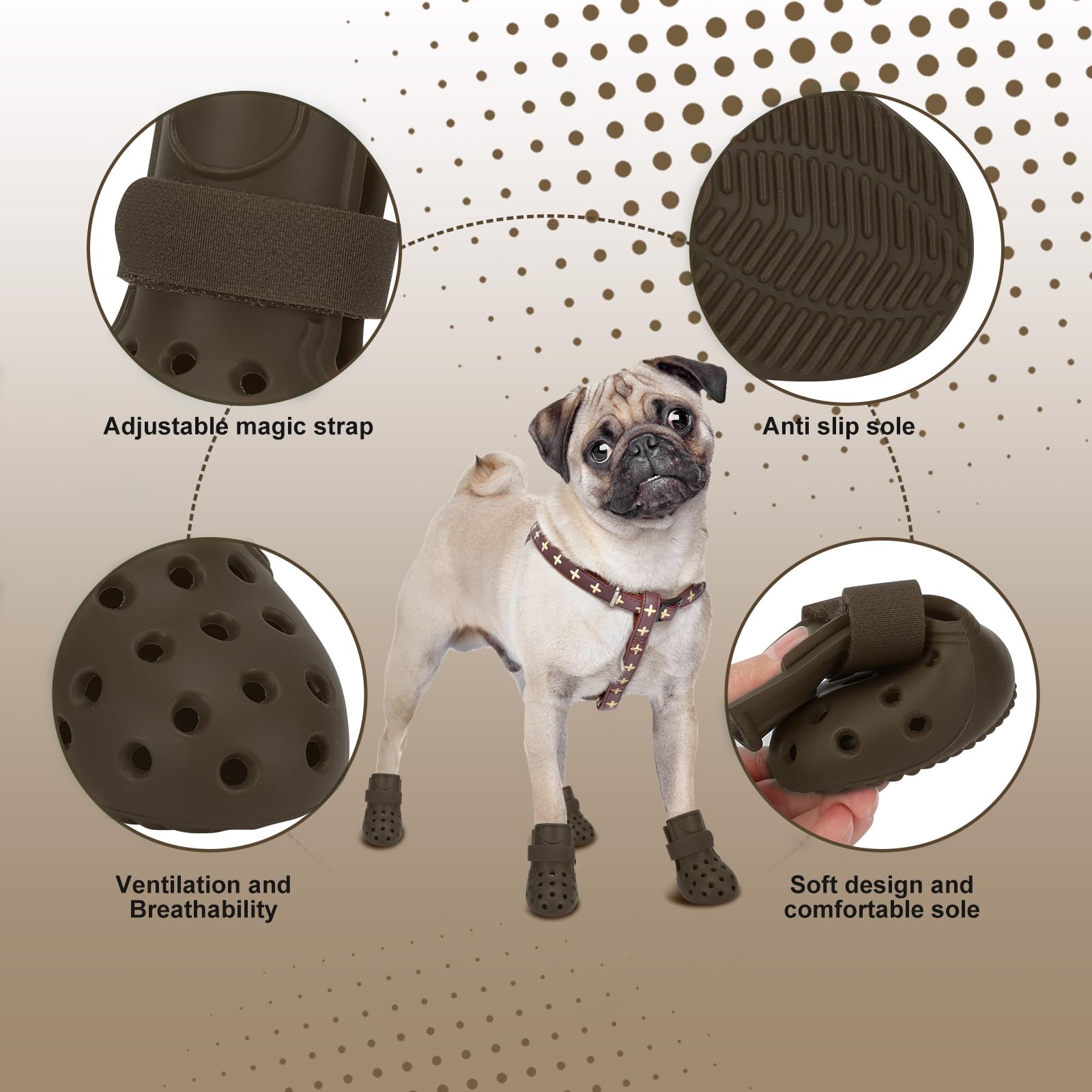 SparkleToppers dog shoes waterproof material keeps paws clean in snow.