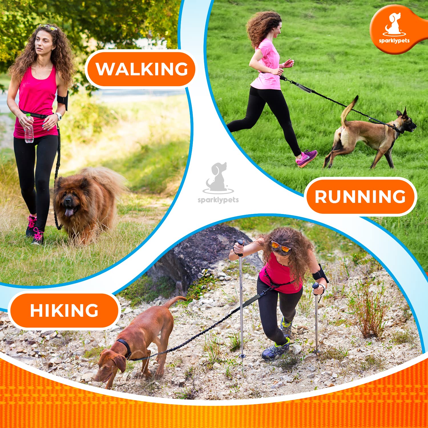 SparklyPets security clips belt design for secure attachment during active walks.